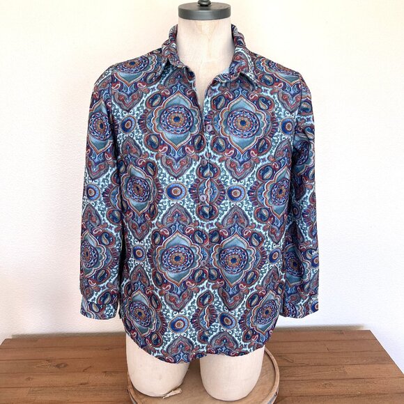 Retro Paisley Abstract Shirt - David Paul New York - Size XLarge - Picture 1 of 8